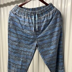 Blue Patterned jogger Pants